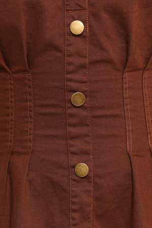 Phoenix Long Sleeve Mini Dress – Brown Denim