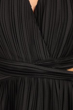 PIppa Long SLeeve Midi Dress – Black