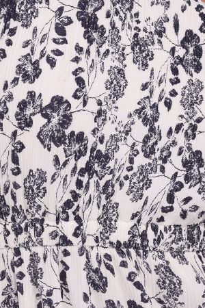 Pontee One Shoulder Pleated Midi Dress – Navy Floral