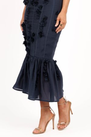 Posedly Midi Dress – Navy