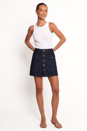 Presley Denim Skort – Dark Denim