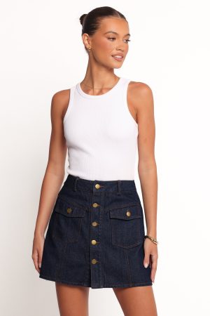 Presley Denim Skort – Dark Denim