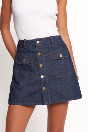 Presley Denim Skort – Dark Denim