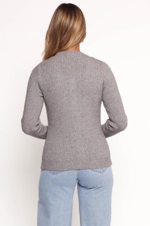 Quay Button Front Cardigan – Heather Grey