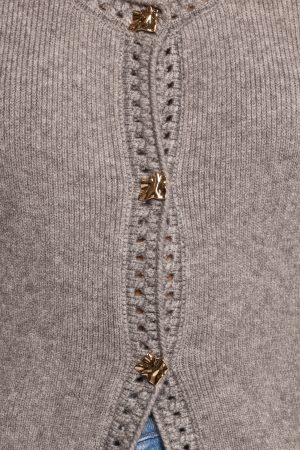 Quay Button Front Cardigan – Heather Grey