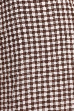 Queenie Midi Dress – Brown Gingham