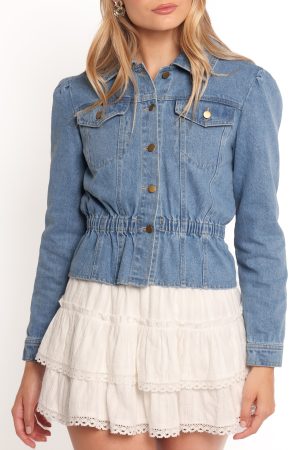 Raine Peplum Denim Jacket – Denim