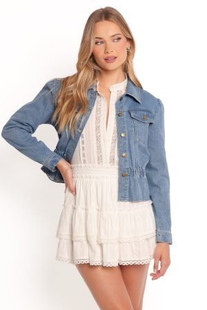 Raine Peplum Denim Jacket – Denim