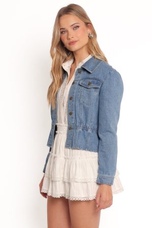 Raine Peplum Denim Jacket – Denim