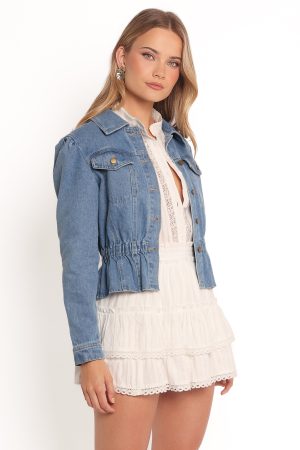 Raine Peplum Denim Jacket – Denim