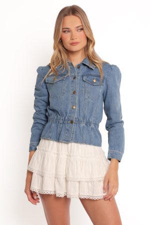 Raine Peplum Denim Jacket – Denim