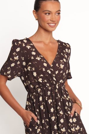Raschelle Romper – Brown Ditsy
