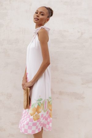Reagan One Shoulder Midi Dress – Pink