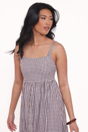 Reid Maxi Dress – Brown Gingham