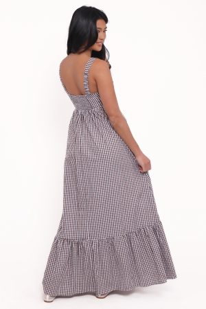 Reid Maxi Dress – Brown Gingham