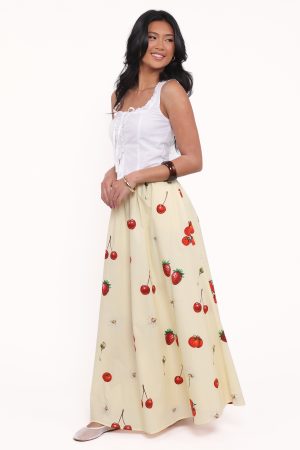 Remira Midi Skirt – Yellow Cherry