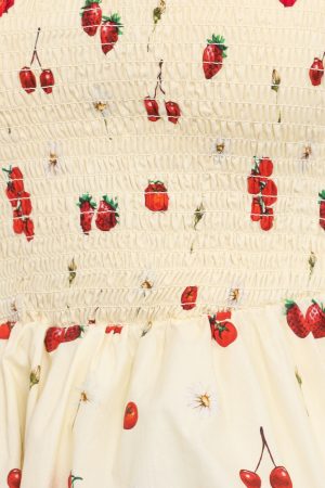 Remira Smocked Ruffle Top – Yellow Cherry