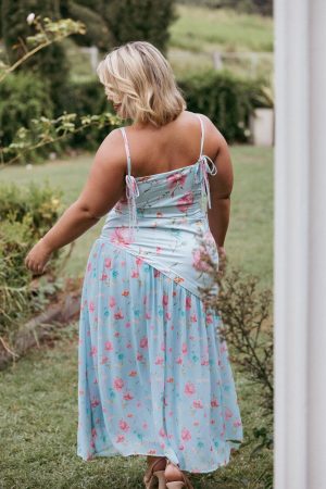 Renata Maxi Dress – Blue Floral