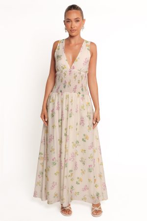 Reverie Maxi Dress – Purple Ditsy Floral