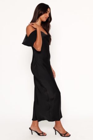 Reyna Off Shoulder Maxi Dress – Black