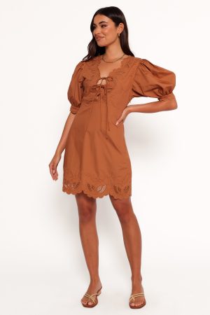 Rhodes Mini Dress – Brown