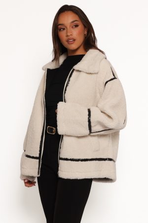 Ricki Faux Sherling Jacket – White