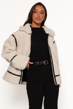 Ricki Faux Sherling Jacket – White