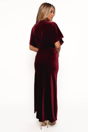 Ricki Velvet Maxi Dress – Wine