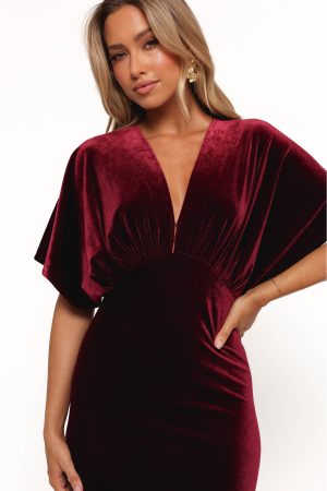 Ricki Velvet Maxi Dress – Wine