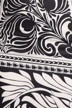 Riley Printed Midi Dress – Black