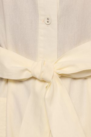 Riley Waist Tie Romper – Cream