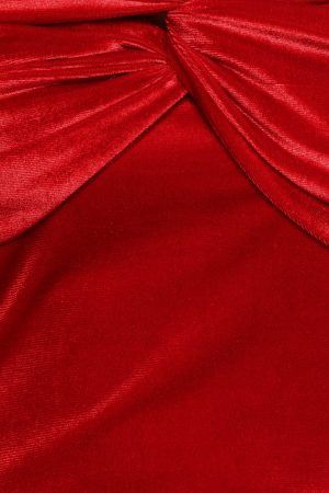Rita Velvet Off Shoulder Top – Red
