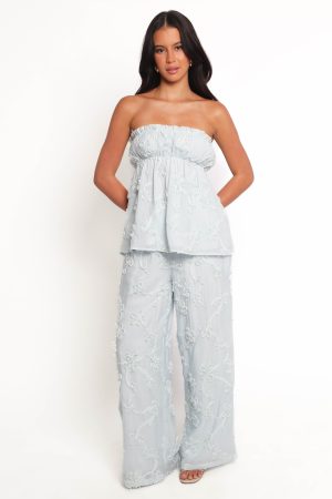 Robin Strapless Top – Pale Blue