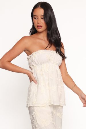 Robin Strapless Top – White