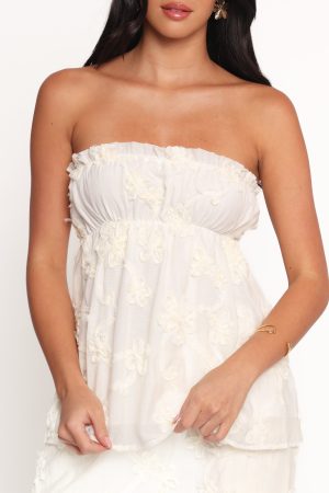 Robin Strapless Top – White