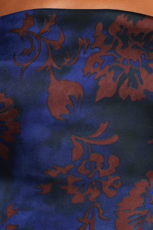 Rockwell Mini Dress – Blue/Brown Floral