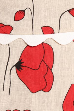 Romia Strapless Romper – Red Beige Poppy