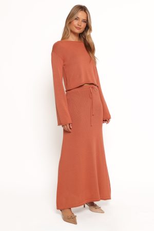 Rooney Knit Skirt – Cinnamon