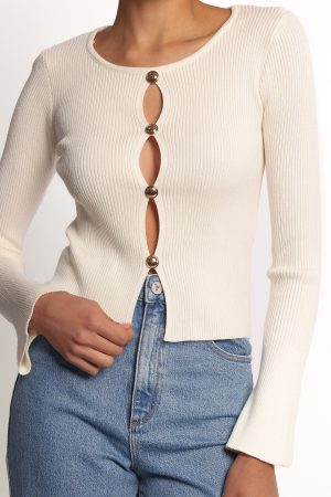 Rosienna Knit Top – Cream