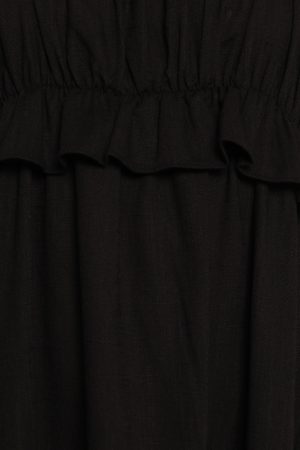 Ross Frill Strap Maxi Dress – Black