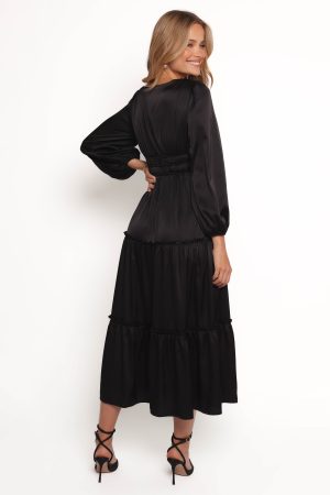 Rowen Long Sleeve Maxi Dress – Black