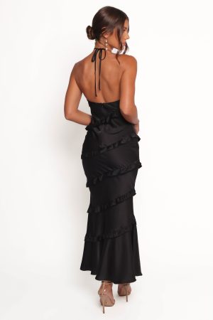 Roxanne Halterneck Maxi Dress – Black