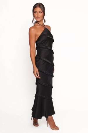 Roxanne Halterneck Maxi Dress – Black