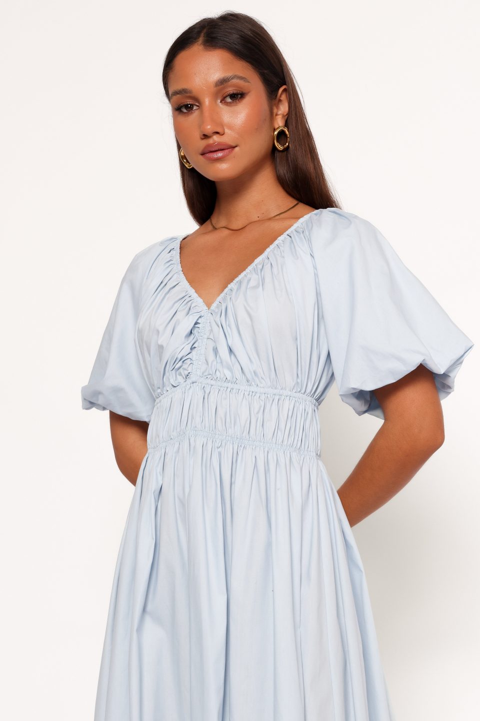 Rozie Midi Dress - Baby Blue