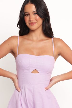 Rycee Scalloped Romper – Lilac