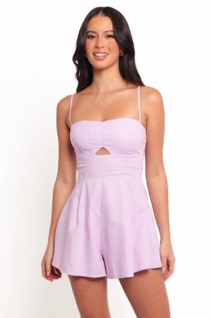 Rycee Scalloped Romper – Lilac