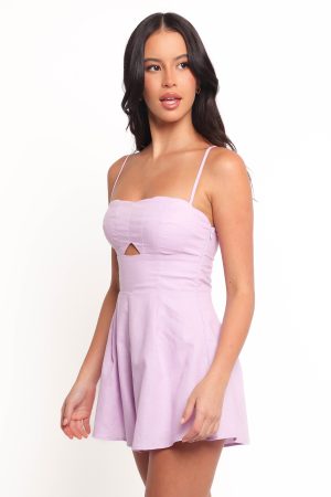 Rycee Scalloped Romper – Lilac