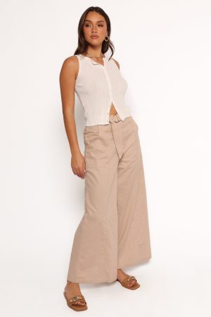 Sadie Wide Leg Pant – Oatmeal