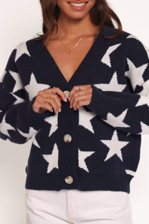 Sailor Star Knit Cardigan – Navy