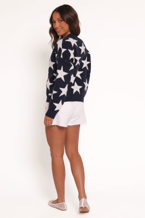 Sailor Star Knit Cardigan – Navy